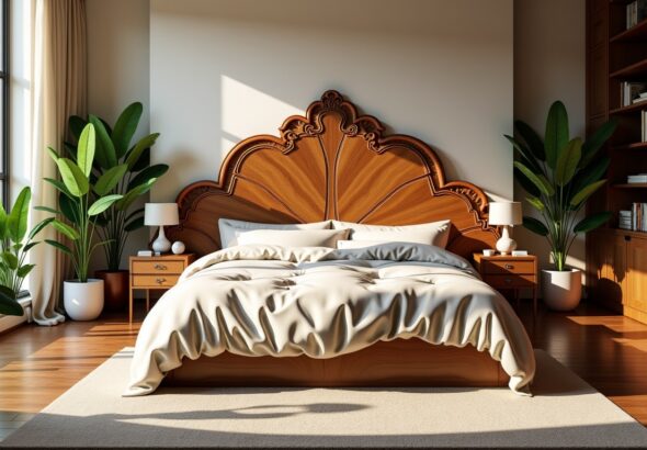 Transformez votre chambre en un havre d'élégance naturelle avec une tête de lit en bois