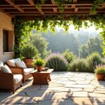 Créer une terrasse ombragée aux matériaux naturels et authentiques